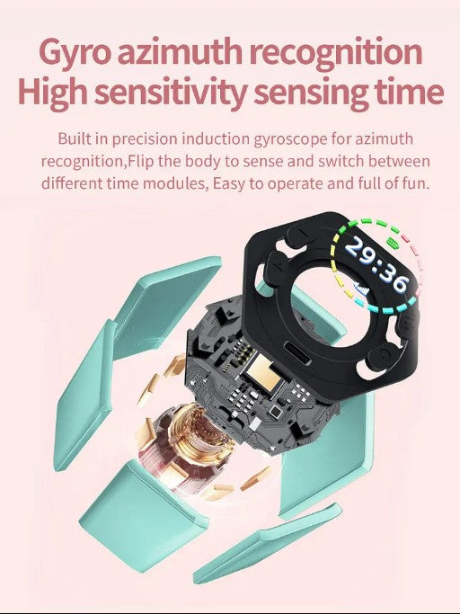 Hexagon Digital Clock Timer Magnetic Cubes Timer - Black