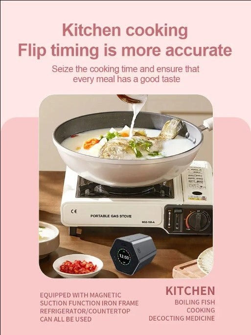 Hexagon Digital Clock Timer Magnetic Cubes Timer - Black