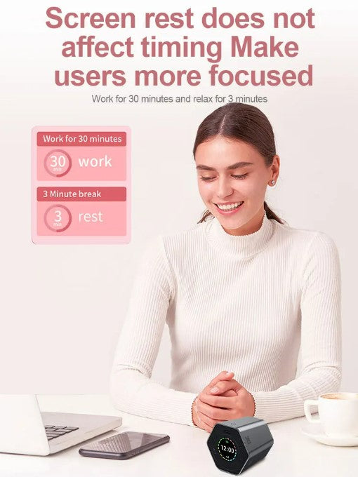 Hexagon Digital Clock Timer Magnetic Cubes Timer - Black