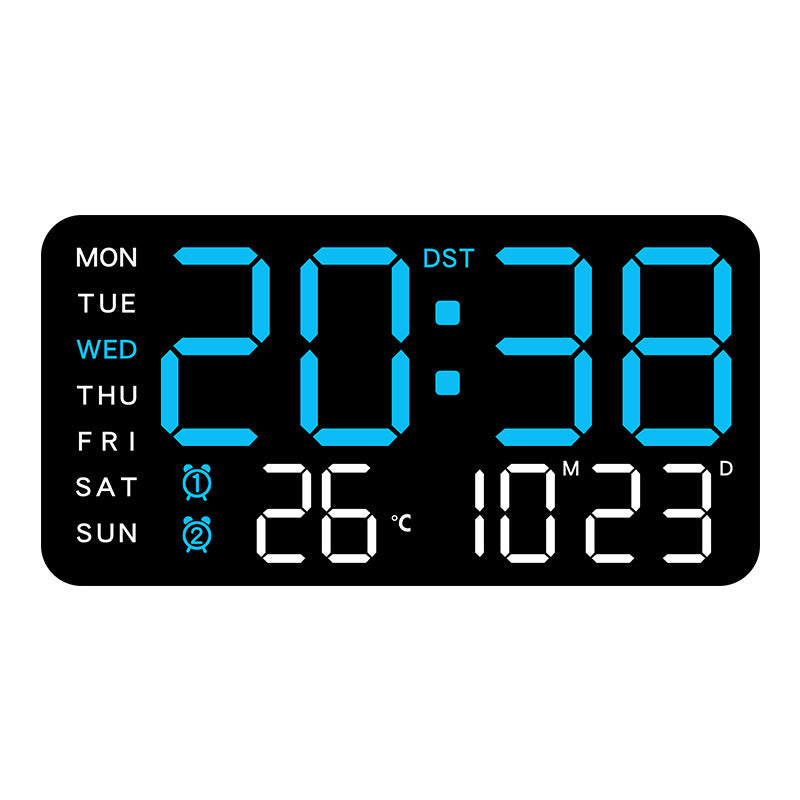 Digital Wall Clock with Temperature, LED Display, USB/Battery Power for Home Decor