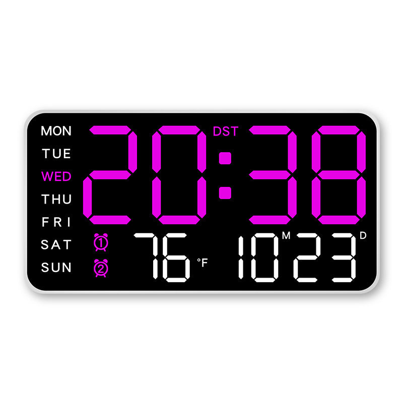 Digital Wall Clock with Temperature, LED Display, USB/Battery Power for Home Decor