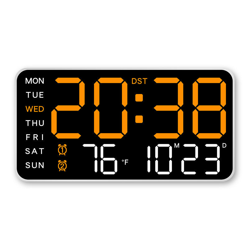 Digital Wall Clock with Temperature, LED Display, USB/Battery Power for Home Decor